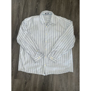 Old Navy Men’s Large Regular Fit Light Blue Striped Long Sleeve Shirt